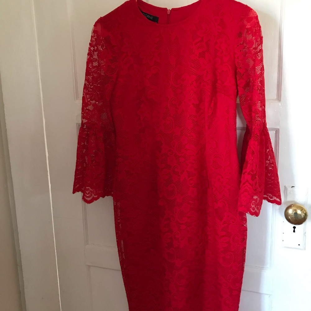 Adorne vibrant red lace dress size 0